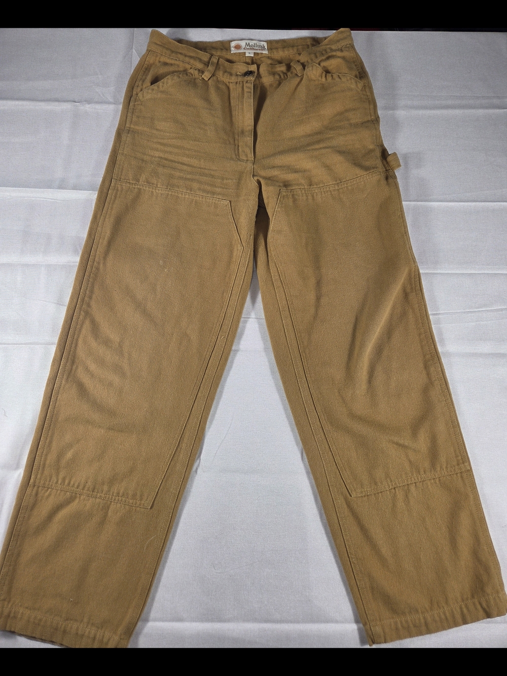 Mollusk California Canvas Carpenter Work Pants Tan Cotton Utility L